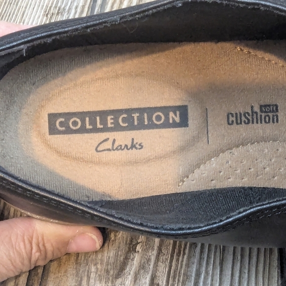 Clarks Collection Raisie Bloom Oxford Size 8.5 Black/Gray Tweed - Picture 4 of 12